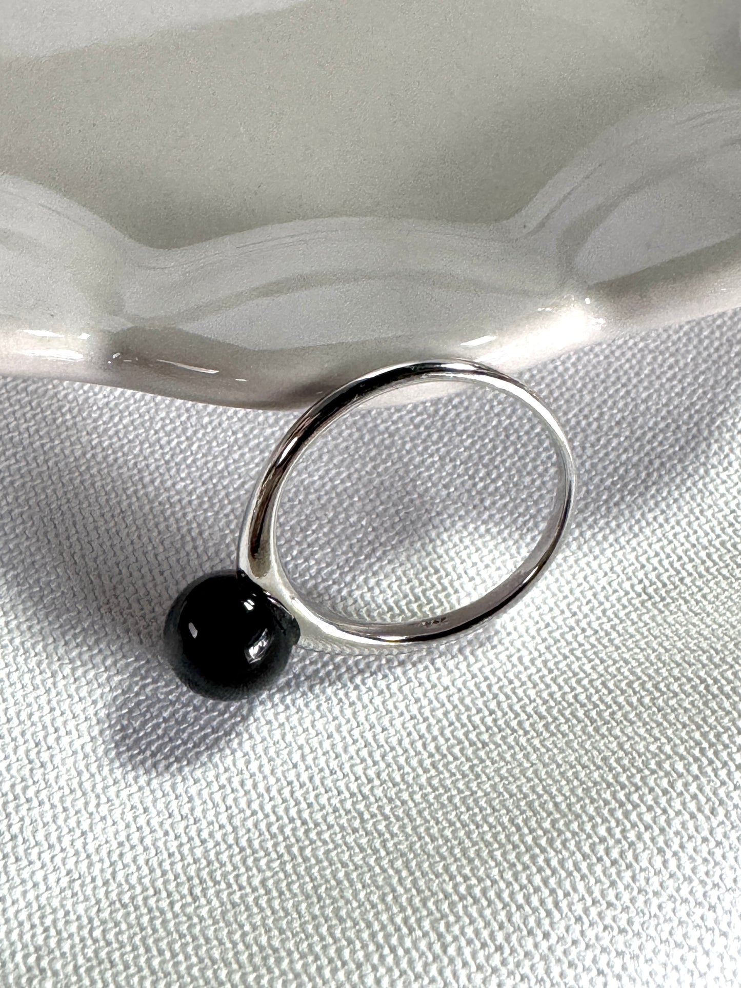 Sterling Silver Ring with 8mm Black Onyx | Minimal Bold State