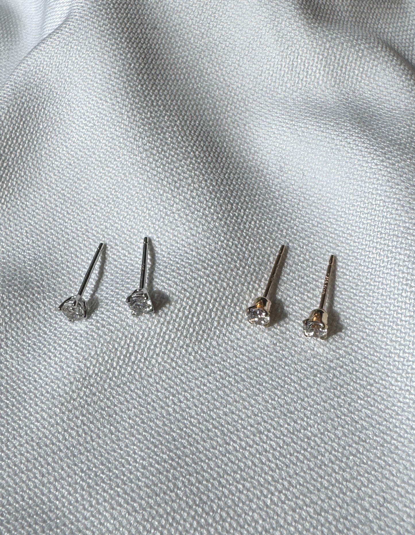 2.5mm CZ Silver Studs | 14K Gold Filled Minimalist