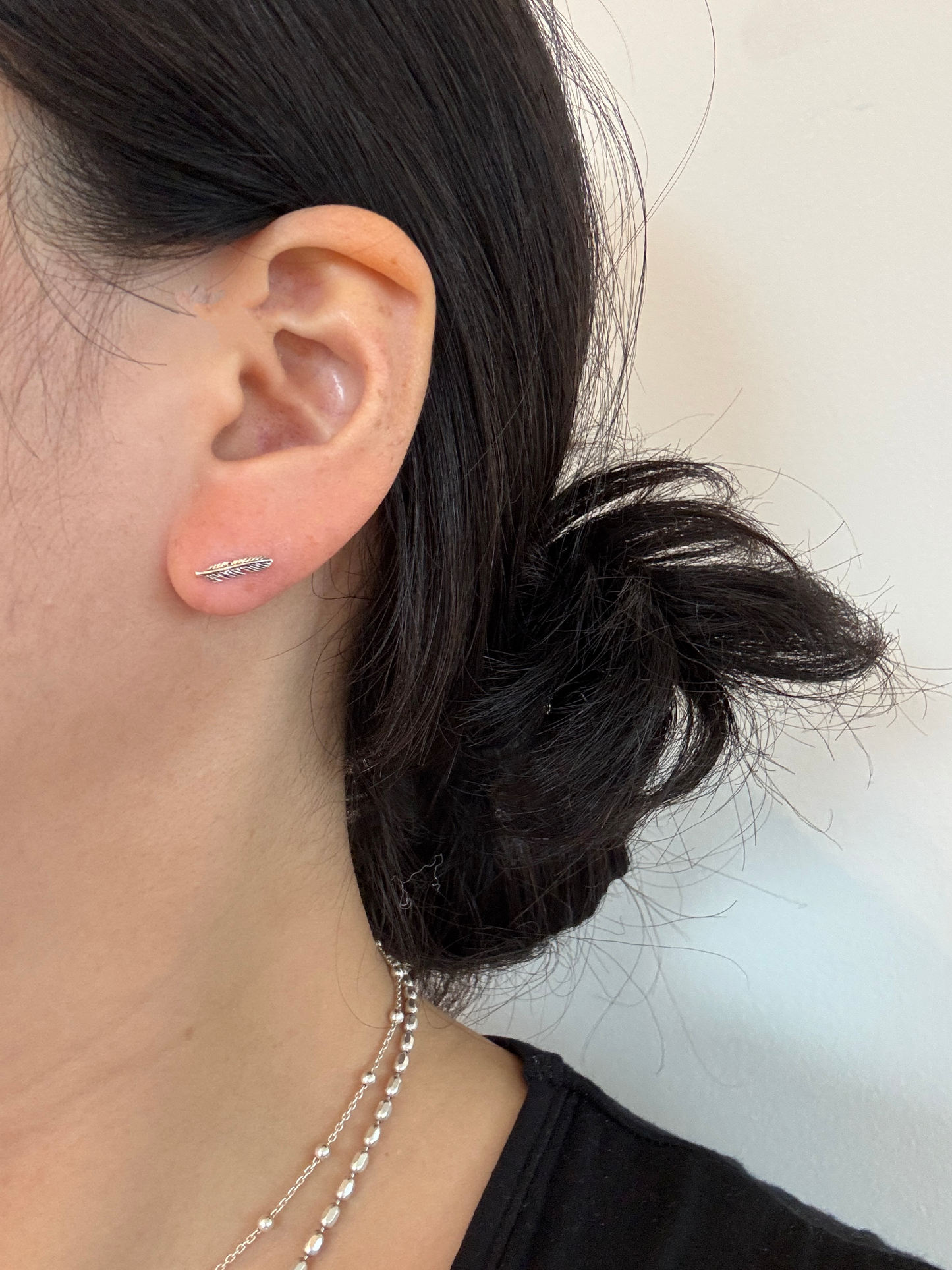 925 Sterling Silver Feather Stud Earrings – Boho Minimal Jewelry