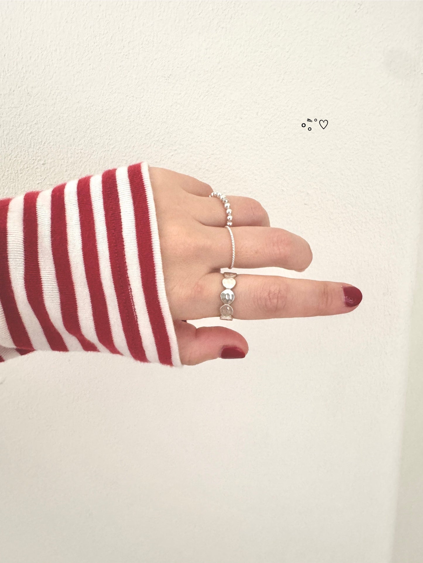 Chunky Hammered Silver Ring – Bold Stacked Look
