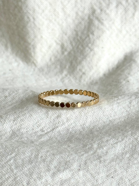 14K Gold Filled Beaded Ring – 2mm Minimal Stacking Band