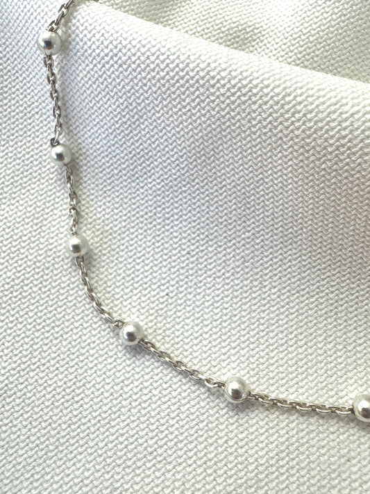 Solid 3mm Silver Ball Chain Necklace | Custom Length Minimalist Summer Jewerly