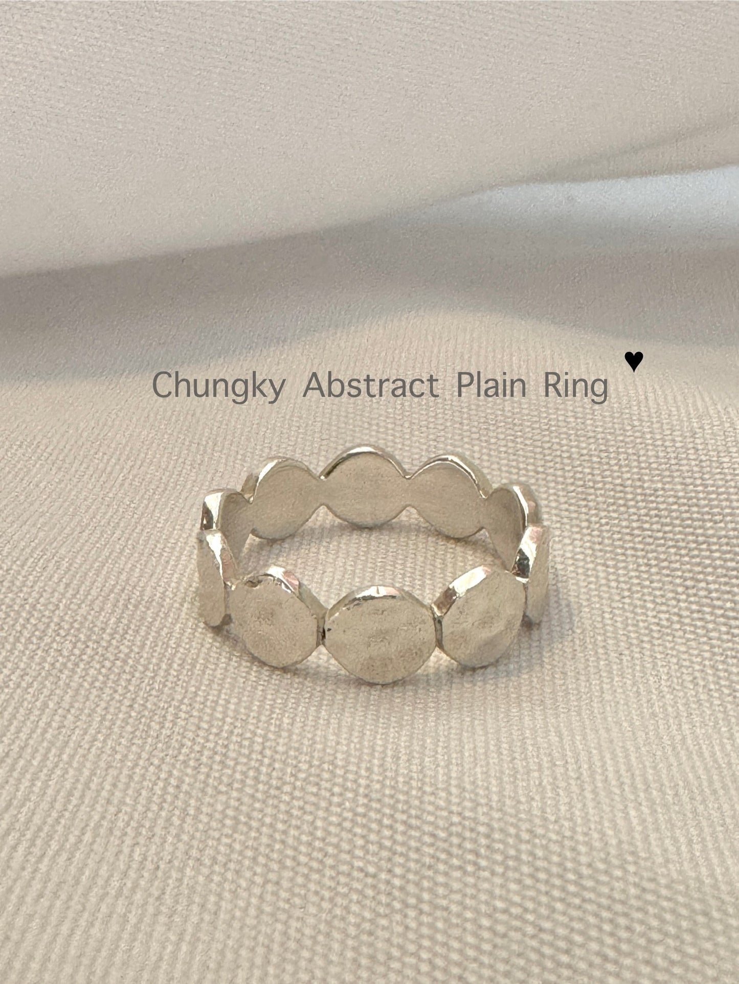 Chunky Hammered Silver Ring – Bold Stacked Look