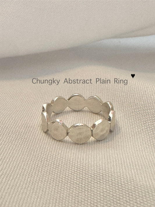 Chunky Hammered Silver Ring – Bold Stacked Look