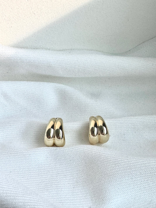 Bold Chunky Gold Plated Silver Stud Earrings