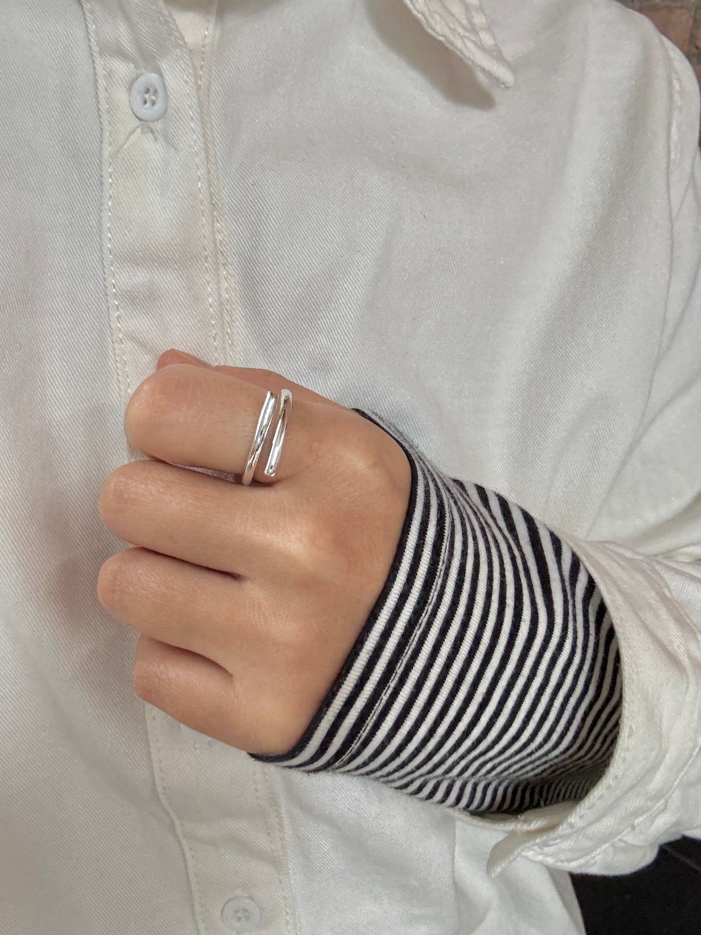 Bold Sterling Silver Adjustable Ring – 5mm Thick High Polish Wire Design