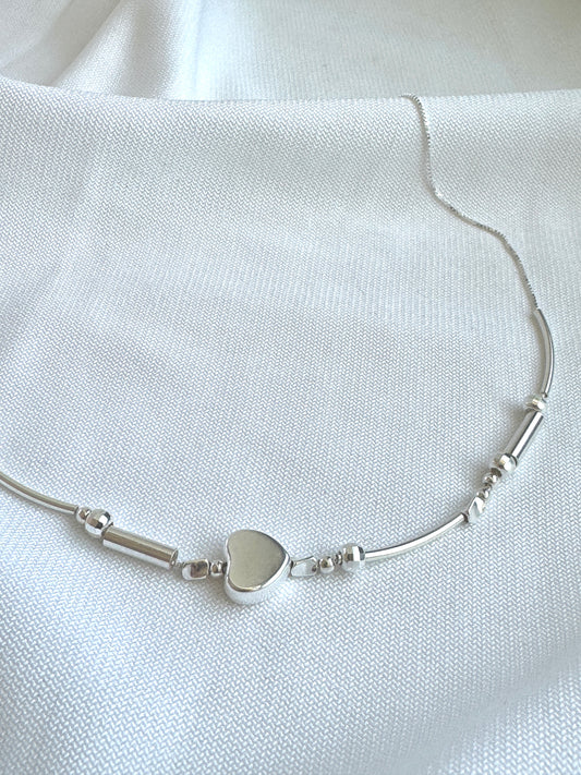 Pure Silver Heart Necklace – Handcrafted & Elegant